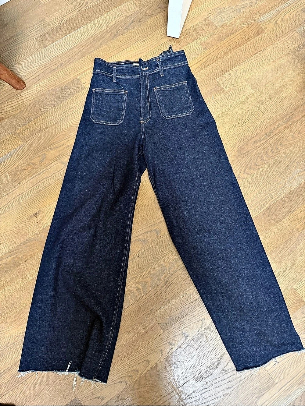 Zara Wide Leg Jeans in Blue Waist 26